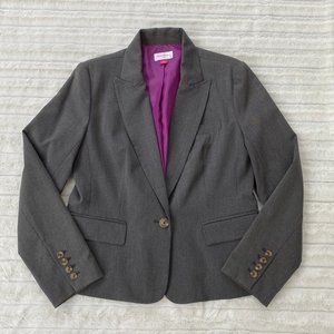 Isaac Mizrahi Gray Blazer with Purple Lining